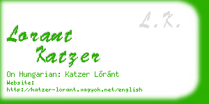 lorant katzer business card